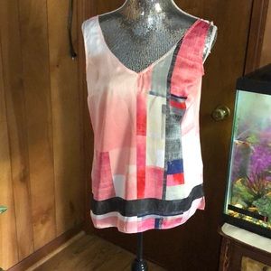WHBM Color block flared tank